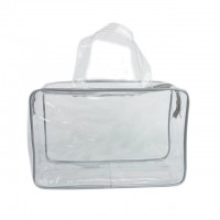 clear bulk handbag hair extension makeup beauty plastic tote zipper bag